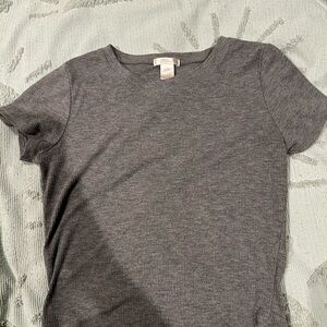 Zozzolo Gray Ribbed Knit Top